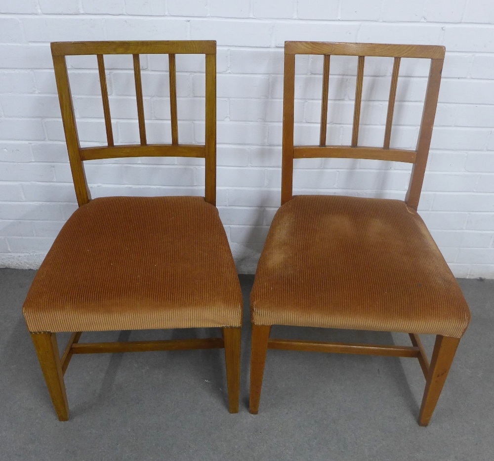 Set of five dining chairs with vertical splat backs and upholstered seats 50 x 88cm. (5) - Image 2 of 3