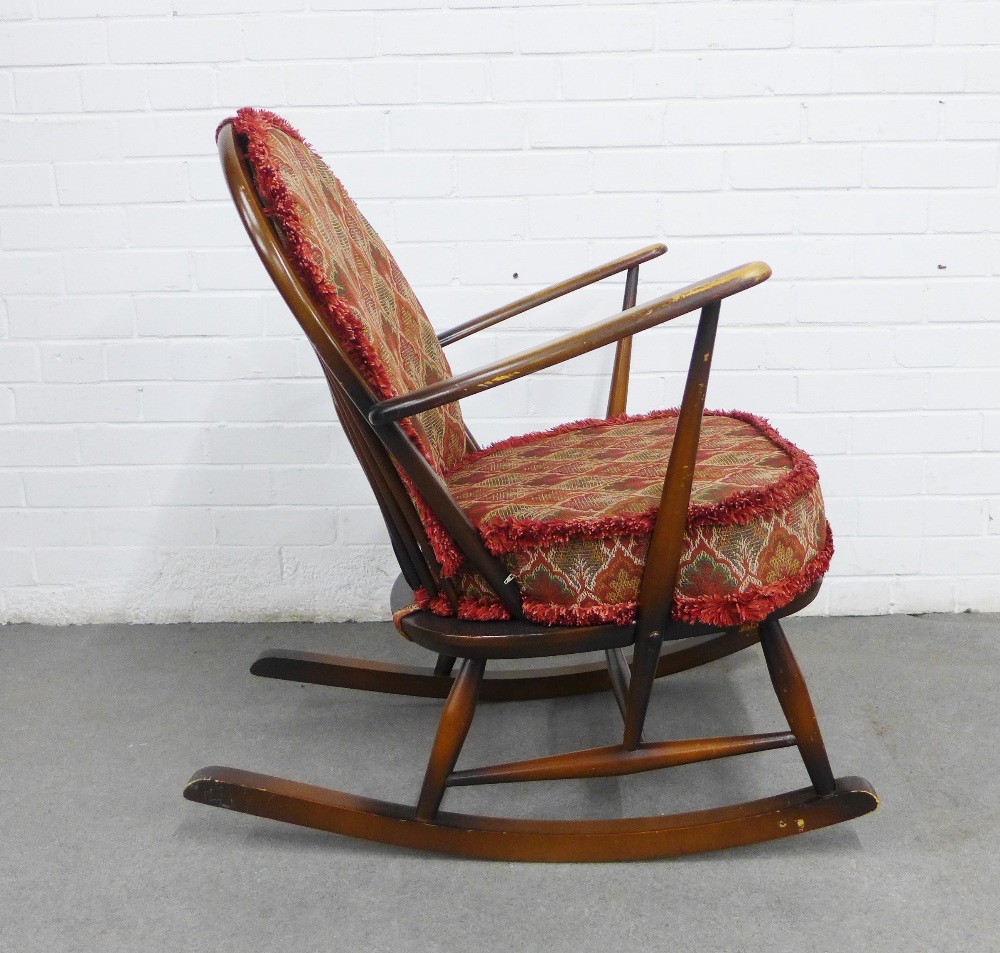 Vintage Ercol dark elm Windsor rocking chair, 71 x 84cm. - Image 2 of 3