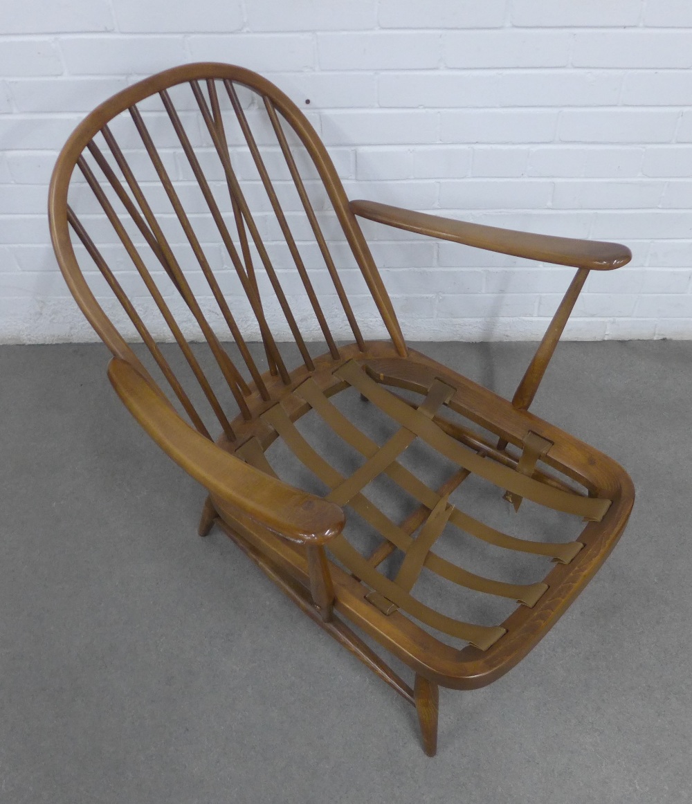 Vintage Ercol dark elm low arm chair 72 x 82cm. - Image 2 of 3