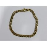 9ct gold curb link bracelet, stamped 375