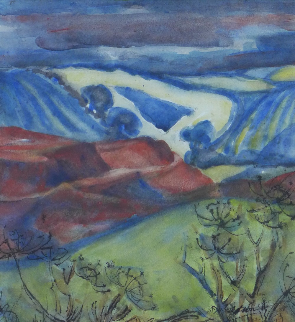 David Donaldson, landscape watercolour, signed, framed under glass, 32 x 34cm