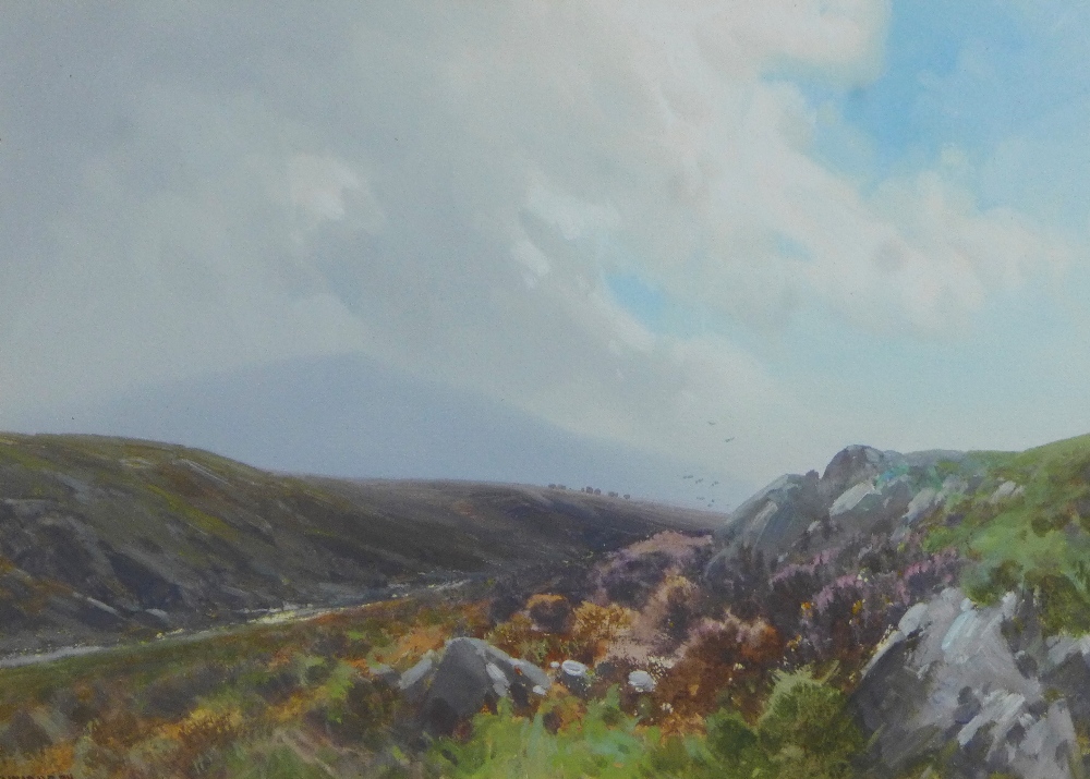 F.J Widdgery 'Stepperton Tor, Dartmoor' and 'Causand Beacon, Dartmoor' a pair of watercolours, - Image 2 of 3