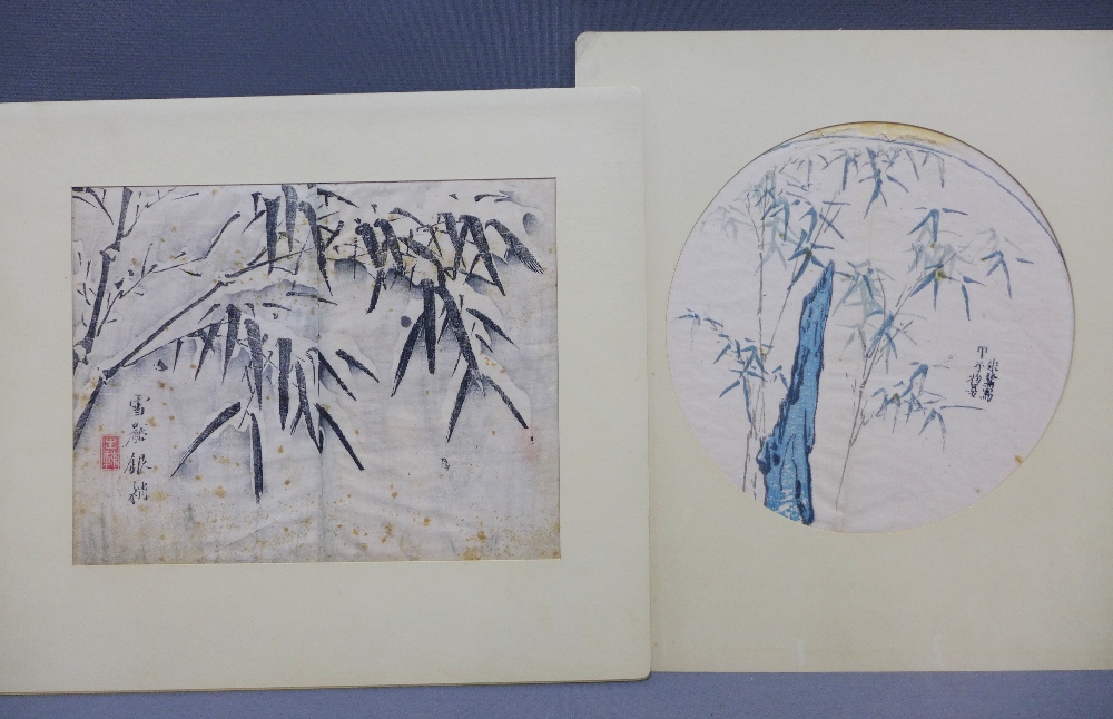 Chinese School, two floral study watercolours, late 18th / early 19th century, with calligraphy, - Image 2 of 5