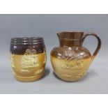 Doulton pottery tobacco jar and a Port Dundas, Glasgow jug, tallest 14cm (2)