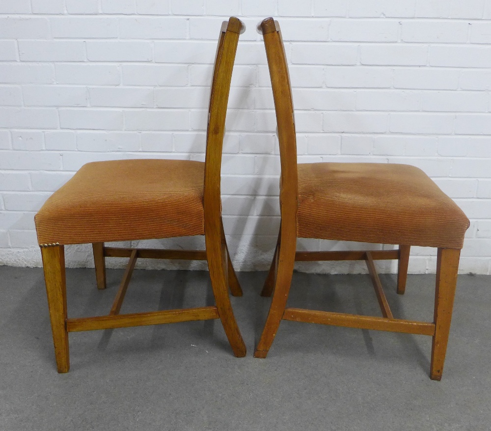 Set of five dining chairs with vertical splat backs and upholstered seats 50 x 88cm. (5) - Image 3 of 3