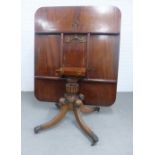 19th century mahogany tilt top breakfast / dining table, the rectangular top with rounded corners
