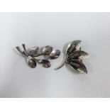 Two Danish sterling silver brooches, (2)