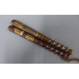 George V Special Constable painted truncheon, decorated with GR, War 1914 / 1919 & Kirkcaldy