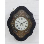 Vineyard wall clock, in a shell inlaid and ebonised case, 69cm