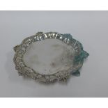 George II Silver card tray, William Pearson, London 1748, of circular outline with a shell and