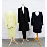 Vintage clothing to include a Jasper Conran jacket and trouser suit, size 10, Saint Laurent Rive