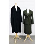 Holland & Holland of London green wool jacket and skirt, size 10 / 12, vintage Cruickshank Salon
