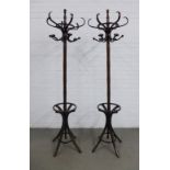 A pair of Bentwood hat and coat stands, 183cm (2)