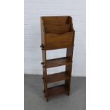 An early 20th century mahogany or teak bookcase, 'Made by the Methodist Mission workshop - Tumkur