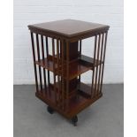 Mahogany and inlaid revolving bookcase, 86 x 48cm