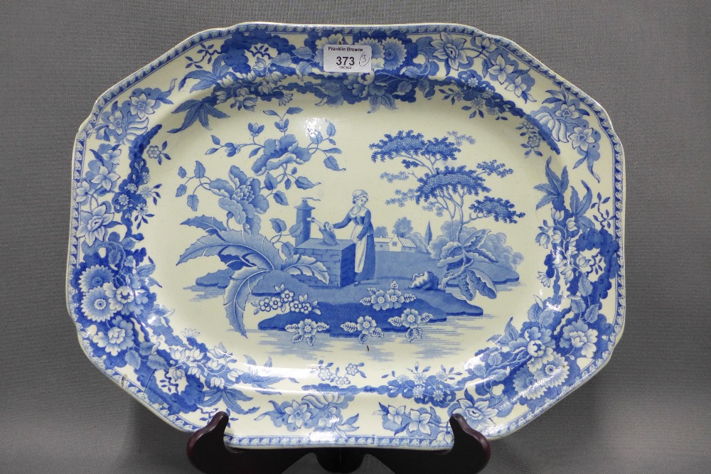 19th century Staffordshire pottery blue and white transfer printed ashets to include Sweetheart - Image 2 of 4