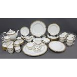Royal Worcester Marquis pattern table wares to include a teaset, serving plates, bowls, side plates,
