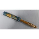 George IV painted wooden truncheon, decorated with GR above a crown, Mansfield 42, with a ribbed