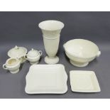 Wedgwood Queen's Ware to include a vase, bowl, serving dishes, etc, tallest 28cm (7)