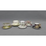 Five various porcelain cups and saucers to include Paragon, etc (5)