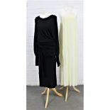 Vintage 1980s clothing to include Parigi chiffon and satin halter neck dress with a detachable