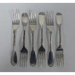 Set of six Victorian silver Hanoverian pattern dessert forks, Samuel Weir, Edinburgh 1853, 16cm (6)