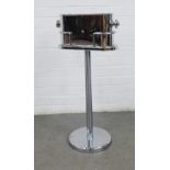 Chromed metal bottle stand / wine cooler, with detachable top, size overall 78cm