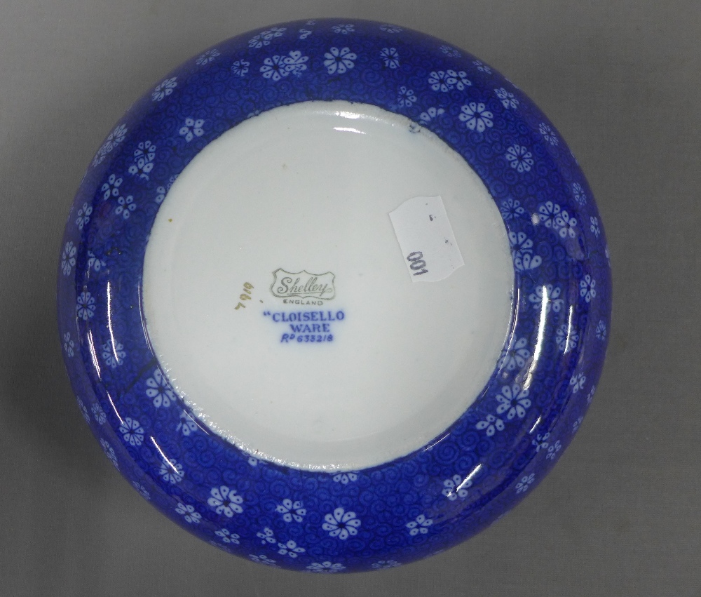 Shelley Cloisello Ware blue and white pottery bowl, 21cm - Image 3 of 3