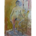 Thora Clyne, (Scottish 1937 - 2021) Life Study of a Female nude, oil on canvas, unsiged but