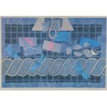 After William Littlejohn, 'Rope, Fish and Dragonflies 1995' a limited edition print 49/300, framed