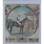 The Straight Tip, 'You ride to win, Ayrshire the Derby Winner' a colour lithographic print, framed