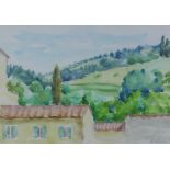 Salti Nelusco, 'Firenze', watercolour, signed and dated 1990, Flying Colours Gallery label verso, 47