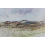 Christine A. Woodside, RSW, RGI, (Scottish 1946) 'Looking towards Sidlaw Hills' watercolour,