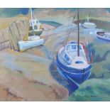 Anna Hossack, 'Low Tide at Palmackie', oil on board, signed and framed, 60 x 50cm