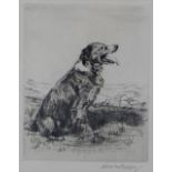 Chris MacGregor and etching of a dog, signed in pencil and framed under glass, James McClure label