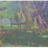 Norman Smith, (1910 - 1996) 'The table in the garden', oil on board, signed and framed with an RSA