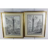 After Piranesi, a companion pair of reproduction prints to include Colonna Antonina and Colonna