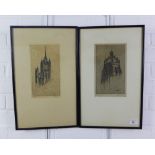 Alex Fraser (1893 - 1939) a pair of etchings to include Kings College Crown, Aberdeen and The