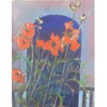 David M. Martin, RSW RGI (Scottish 1922 - 2018) 'Poppies and Archway' watercolour, signed and framed