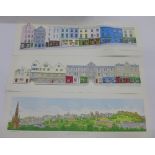 Atholl Pirie, a collection of unframed coloured prints of Edinburgh and Glasgow streets, etc , (a