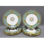 Set of twelve Wedgwood bone china dinner plates, printed factory marks and pattern number W4327,