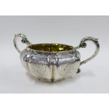 William IV silver gilt sugar basin of squat octagonal form, Paul Storr, London 1836, with engraved