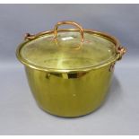 Arts & Crafts brass and copper jelly pan and cover, 35cm