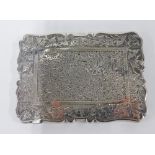 Victorian silver engraved card case, Birmingham 1877, 10cm