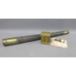 19th century brass telescope inscribed A. MacLean, Union Steam Ship Company to Capt Abram Millet Oct