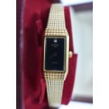 Lady's vintage gold plated Rotary wrist watch on a bracelet strap, complete with presentation box