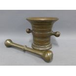 Bronze pestle and mortar, 15cm (2)