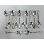 Set of twelve silver Queens pattern teaspoons, Edinburgh 1851 (12)