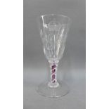 Whitefriars glass ERII Coronation goblet designed by W.J Wilson, 20cm