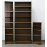 A group of three modern open bookcases, largest 80 x 202 x 28cm (3)